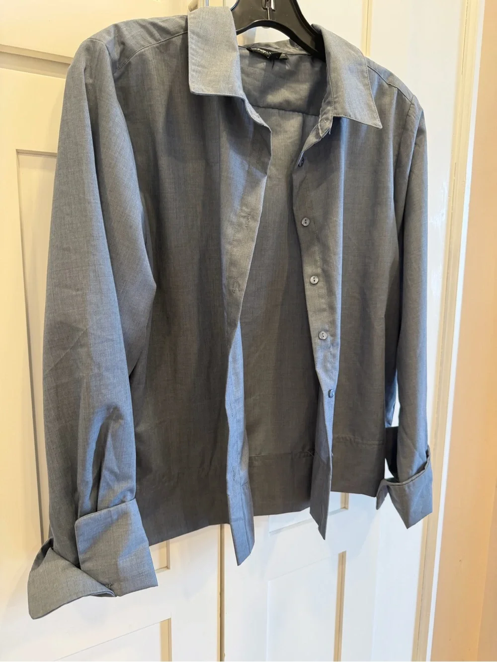 Modern Works Lightweight Button-Up Shirt in Heather Blue/Gray